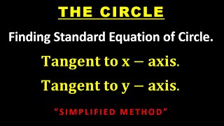 FINDING EQUATION OF THE CIRCLE TANGENT TO XAXIS AND YAXIS  SIMPLIFIED METHOD [upl. by Flanigan]