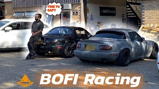 BOFI RACING  BIG TURBO MAZDA MX5 MIATA VS VW GOLF R PPFGPF [upl. by O'Gowan]