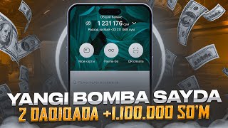 Bomba saytda 2 daqiqada 1100000 so’m Internetda pul ishlash 2023 [upl. by Negiam]