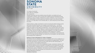 Sonoma State agreement with proPalestine protesters [upl. by Yruj]