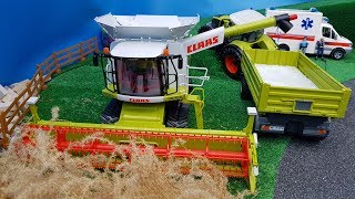 BRUDER RC tractor with trailer CRASH  RC fans video [upl. by Cacilie]