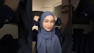 Easy hijab tutorial for eid 💙 hijab hijabstyle hijabtutorial hijabers shorts [upl. by Ssegrub]