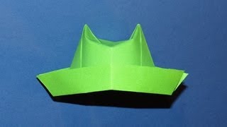 How To Make An Origami Hat Top Hat 04 [upl. by Ennyrb]