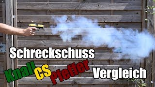 Experiment Schreckschuss 9mm PAK Vergleichstest inkl CS [upl. by Arola]