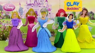 Disney Princess Clay Buddies Pâte à modeler Robes ♥ Rapunzel Cinderella Snow White [upl. by Fatsug]