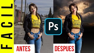 ¿Como hacer un FOTOMONTAJE basico Tutorial de Photoshop Nivel Principiante [upl. by Atnauqahs]