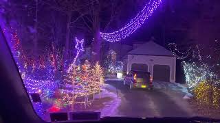 Mr amp Mrs JewPino do a Drive Thru of NRDAJTcom Holiday Light Show Lagrangeville New York 2022 [upl. by Nylinnej]