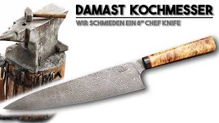 Wir schmieden ein Damast Chefmesser mit 8Eck Griff [upl. by Holmes504]