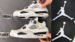 Fake vs Real Nike Air Jordan 4 Retro Military Black Sneakers  How To Spot Fake Nike Air Jordan 4 [upl. by Ojoj]