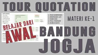 Kelas Online Cara Membuat Tour Quotation Paket Wisata Bandung Jogja [upl. by Enahc277]