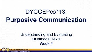 Purposive Communication Lesson 4  Understanding Multimodal Texts [upl. by Anazraf]