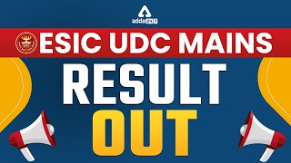 ESIC UDC Mains 2022 Result Out [upl. by Neyugn]