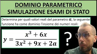 DOMINIO PARAMETRICO QUESITO DI SIMULAZIONE ESAMI DI STATO [upl. by Ahsratal]