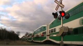 Clips of Barrie GO Trains from April 2012 [upl. by Aettam]