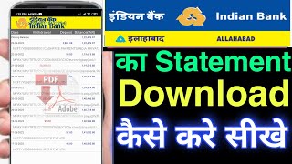 indian bank statement download kaise kare  how to download Indian bank statement online [upl. by Dwight626]