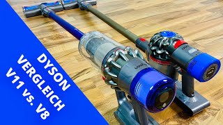 Dyson V11 vs V8 Vergleich Akkustaubsauger  Welcher Staubsauger ist besser [upl. by Va]