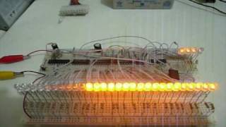 PIC12F675 32 LED PWM CONTROLLER WITH 74HC595 PIC16F84A AS SEQUENCE LED AND MULTISPEED KNIGHT RIDER [upl. by Tessa]