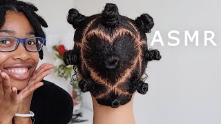 ASMR  Bantu Knots ♡ on Type 4 Natural Hair w Baby Hairs [upl. by Rosmunda]