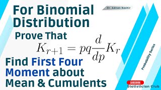 Cumulants of binomial distribution proof [upl. by Yedarb519]