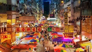 Mong Kok Ladies’ Market pedestrian streets in Hong Kong [upl. by Valorie]