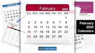 February 2025 Calendar  123FreeVectors [upl. by Ellivro]