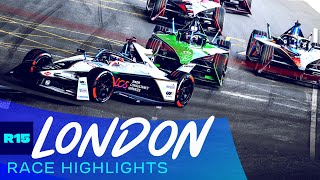 CHAOS in London as NEW Champion crowned  2023 Hankook London EPrix  Race Highlights [upl. by Ynaittirb]