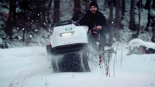 Testing the Tinger Snow Dog in Romanian woods [upl. by Ativak]