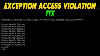 Palworld EXCEPTIONACCESSVIOLATION Fix Working  Simple Guide [upl. by Solotsopa656]