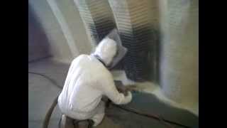 Foam Rise InsulationSpray Foam Insulation on a metal building  quonset hut [upl. by Leamaj]