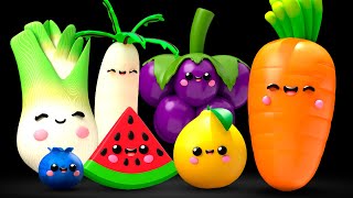 Dancing Fruit and Vegetables 🍎🍊🍋‍🍏🍇 Sensory Video [upl. by Lecrad]