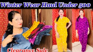 Clovia Winter Wear Haul Night Suits Under 500 Night Suit Haul Affordable Night Suit Meesho Haul [upl. by Ayama]