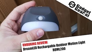 Unboxing Review DreamLED Rechargable Outdoor Motion Light ROML200 [upl. by Pirbhai623]