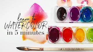 Learn to Paint Watercolor in 5 Minutes  Easy Beginner Watercolor Lesson [upl. by Hazeghi666]