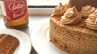 Lotus Biscoff Cake Recipe  Biscoff Cake Lotus cake recipe [upl. by Lemrej]