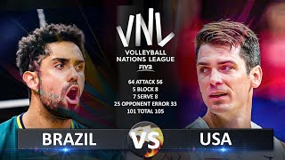 Brazil vs USA  Mens VNL 2024 [upl. by Delmer]