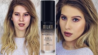 MILANI CONCEAL AND PERFECT FOUNDATION REVIEW Creamy Vanilla [upl. by Mayhew]