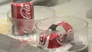 Coke Cans in Acid and Base  Periodic Table of Videos [upl. by Nissensohn]