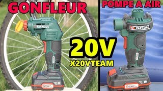 PARKSIDE compresseur  pompe à air 20V X20VTEAM pneu vélo matelas gonflable LIDL [upl. by Ardnalak311]