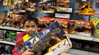 Jurassic World Dinosaur Toys Hunt  TRex Giganotosaurus Indoraptor Velociraptor Carnotorus [upl. by Banks]