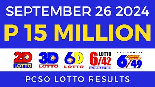 Lotto Result Today 9pm September 26 2024  PCSO Complete [upl. by Morgana]