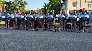 Petoskey Steel Drum Band live in Mancelona for concert series in the park [upl. by Alrahs]