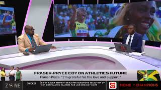 ShellyAnn FraserPryce coy on athletics future  SportsMax Zone [upl. by Saihttam]