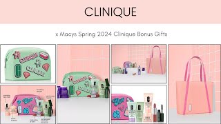 Clinique x Macys Spring 2024 Clinique Bonus Gifts [upl. by Erodroeht]