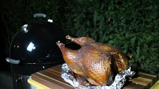 Ganzer Truthahn vom Weber Smokey Mountain Cooker  Whole smoked Turkey [upl. by Zehcnas]