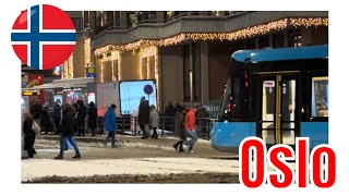 Trikken i Oslo The Oslo tram Video 21 12 2023 5 07 07 PM [upl. by Aicilev793]