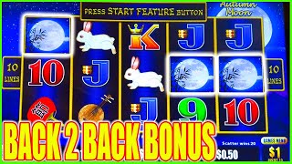 Unbelievable Back 2 Back Bonus Wins on Autumn Moon Dragon Link Slot Machine [upl. by Olga]