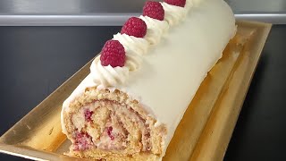 Recette bûche au chocolat blanc framboise [upl. by Jessika54]