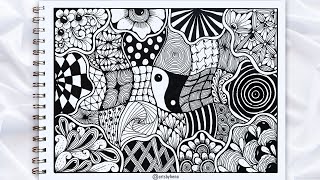 How To Draw Zentangle Pattern For Beginners  Zentangle patterns Doodle Pattern [upl. by Kirbie]