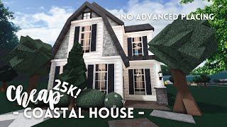 bloxburg  ꒰ 25k ꒱ 💙 cheap two story coastal house ꒰ no advanced placing build amp tour ꒱ [upl. by Nylireg989]