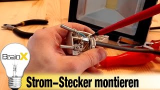 Strom Stecker anschließen montieren LED Strahler [upl. by Nasaj]